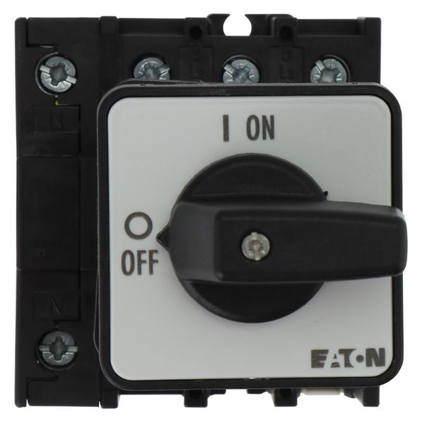 On-Off switch, P1, 40 A, rear mounting, 3 pole + N, with black thumb grip and front plate image 7