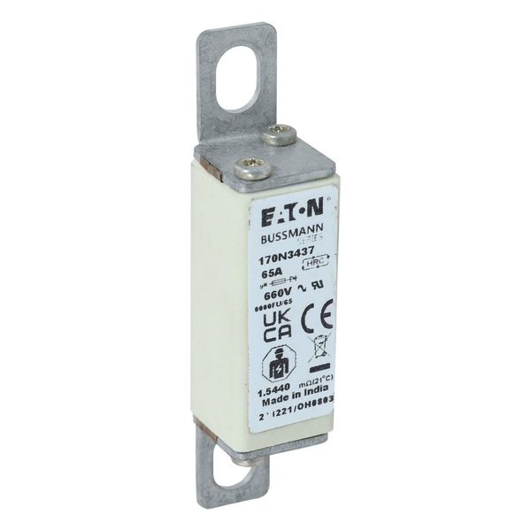 Fuse-link, high speed, 65 A, AC 660 V, size 0000, 19 x 17 x 80 mm, gR, IEC image 20