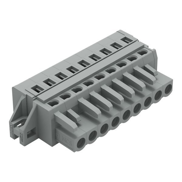 1-conductor female plug;clamping collar;2.5 mm²;gray image 1