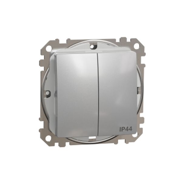 Sedna Design & Elements, 2-circuits switch 10AX, professional, aluminium image 3
