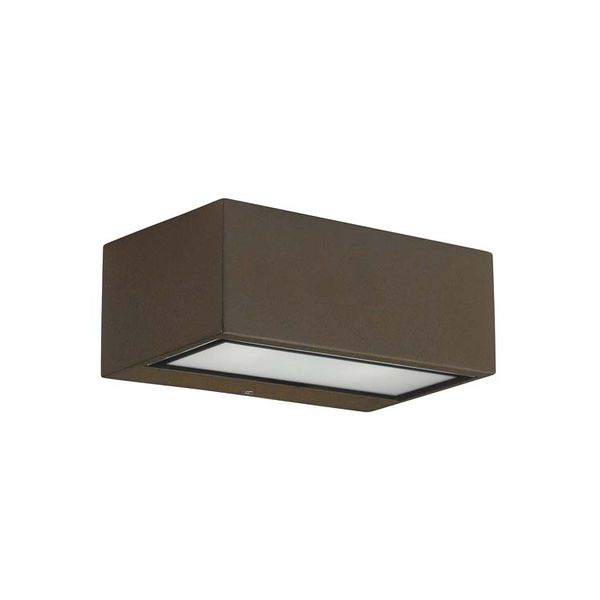 Wall fixture IP54 Nemesis Aluminium 90*220mm E27 60W Brown image 1