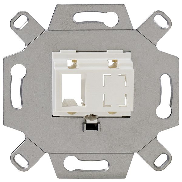 Mounting adapter, LC-D/SC, 2-fold, pure white (similar to RAL 9010), for TAE covers image 1