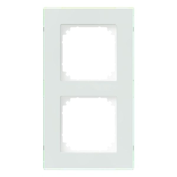 Exxact Solid 2-gang glass frame white image 3