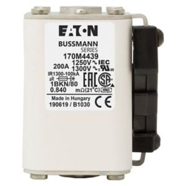 Fuse-link, high speed, 200 A, AC 1250 V, size 1, 53 x 69 x 80 mm, aR, IEC, UL, single indicator image 17