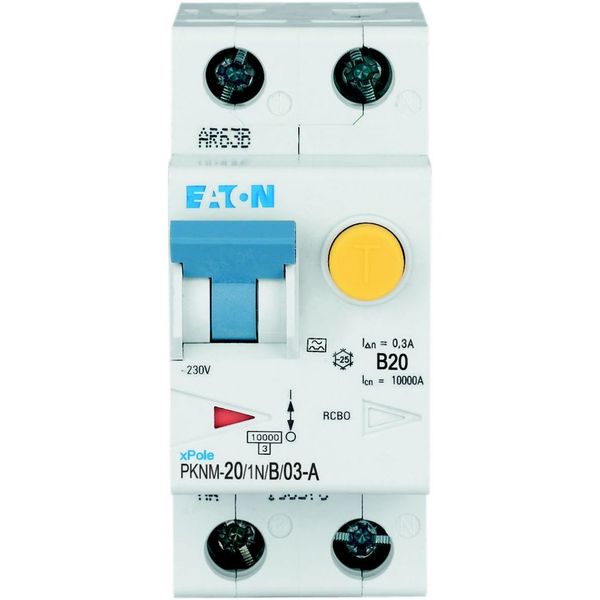 RCD/MCB combination, 20 A, 300 mA, MCB trip characteristic: B, 1p+N, RCD trip characteristic: A image 7