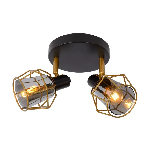 NILA Ceiling spotlight 2x E14/25W Black/Smoke glas image 1