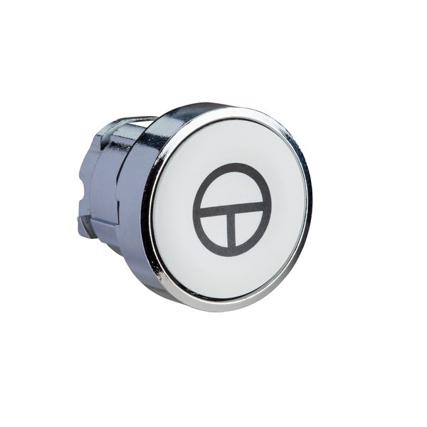 Head for non illuminated push button, Harmony XB4, white flush pushbutton Ø22 mm spring return "T" image 1