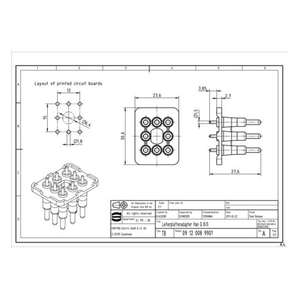 PCB-Adaptor Han Q 8/0 image 1