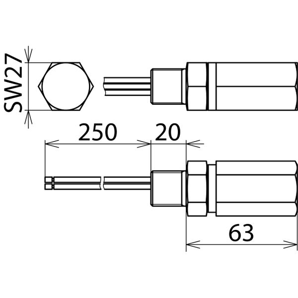 Surge arrester DEHNpipe Ex (i) (d) with 1/2 -14 NPT male thread image 2