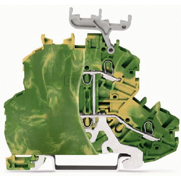 Double-deck terminal block 4-conductor ground terminal block with end image 3