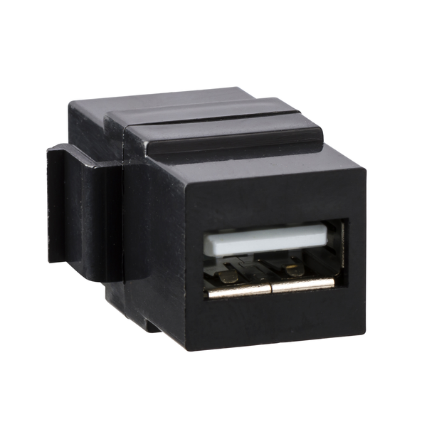 USB 2.0 Connector jack, Merten, Keystone, black image 4