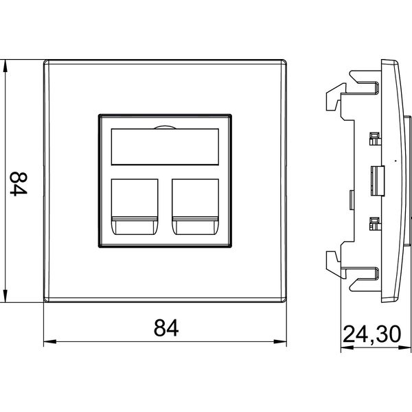 DTE-RW G2RM1 Inst.unit, data technology f.2 connection modules type RM 84x84x59mm image 2