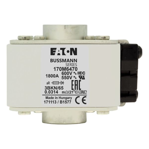 Fuse-link, high speed, 1800 A, AC 600 V, size 3, aR, IEC, UL, single indicator image 8