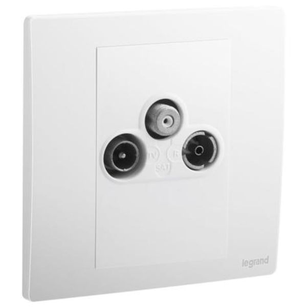 Mallia Senses - 1 gang TV-R-SAT socket outlet - Matt White image 1