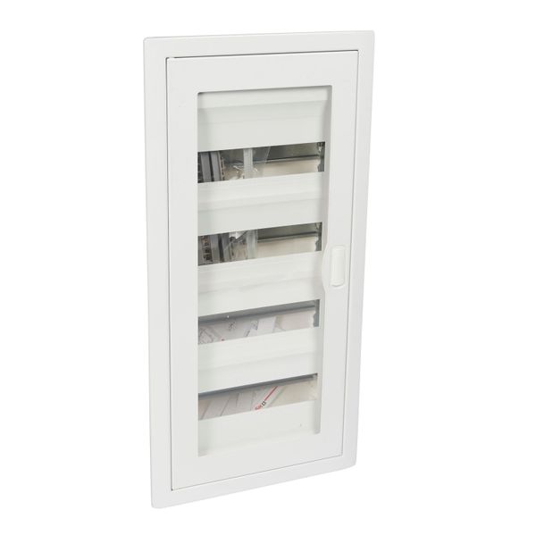 Flush-mounting cabinet Nedbox - transparent door - 4 rows - 48+8 modules image 1