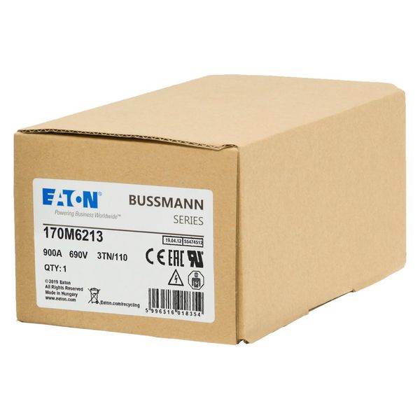 Fuse-link, high speed, 900 A, AC 690 V, DIN 3, 76 x 90 x 139 mm, aR, DIN, IEC, type T indicator image 13