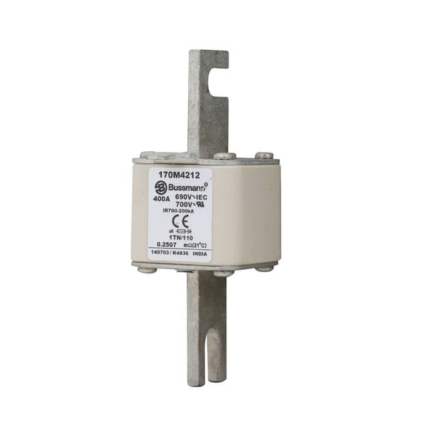 Fuse-link, high speed, 400 A, AC 690 V, DIN 1, 53 x 66 x 138 mm, aR, DIN, IEC, type T indicator image 11