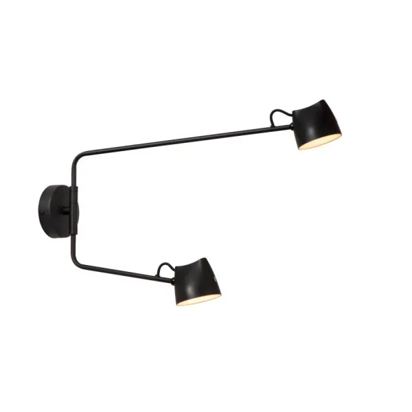 Lucide MILNE - Wall lamp - LED Dimming. - 2x6W 2700K - Black image 1