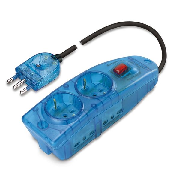 MULTI-OUTLET SOCKET TRANS. TURQUOISE image 2