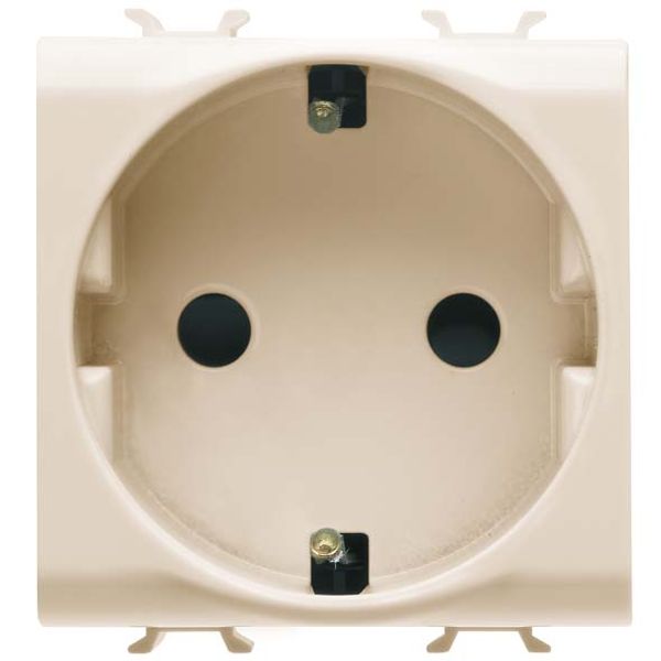 GERMAN STANDARD SOCKET-OUTLET 250V ac - 2P+E 16A - 2 MODULES - IVORY - CHORUSMART image 2