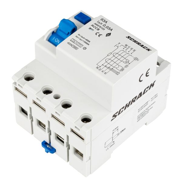 Residual Current Circuit Breaker 10kA, 63A, 4-pole, 30mA, B image 2