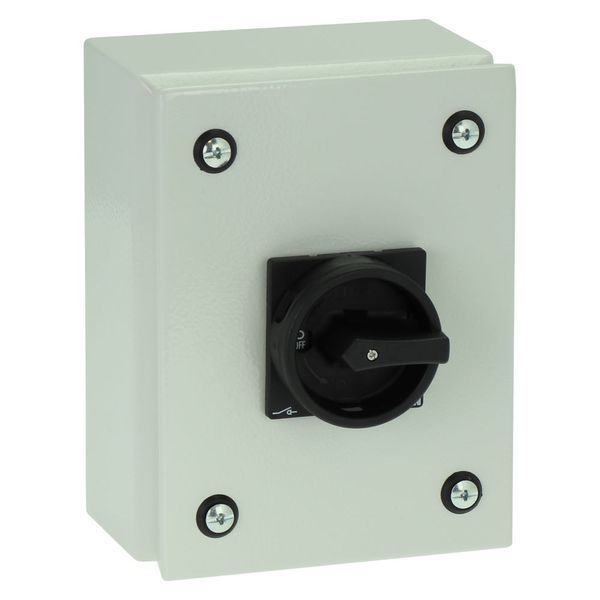 Main switch, P1, 40 A, surface mounting, 3 pole, 1 N/O, 1 N/C, STOP function, With black rotary handle and locking ring, Lockable in the 0 (Off) posit image 8