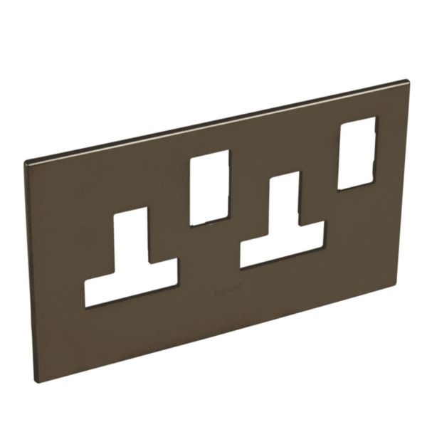 Arteor Surround Plate for 2 Gang 13A Switched Socket Outlet Dark Bronze image 1