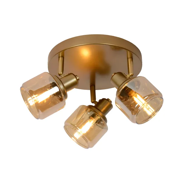 Lucide BJORN - Ceiling spotlight - Ø 38 cm - 3xE14 - Matt Gold / Brass image 1