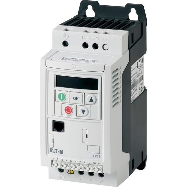 Variable frequency drive, 230 V AC, 1-phase, 4.3 A, 0.75 kW, IP20/NEMA 0, Radio interference suppression filter, FS1 image 2