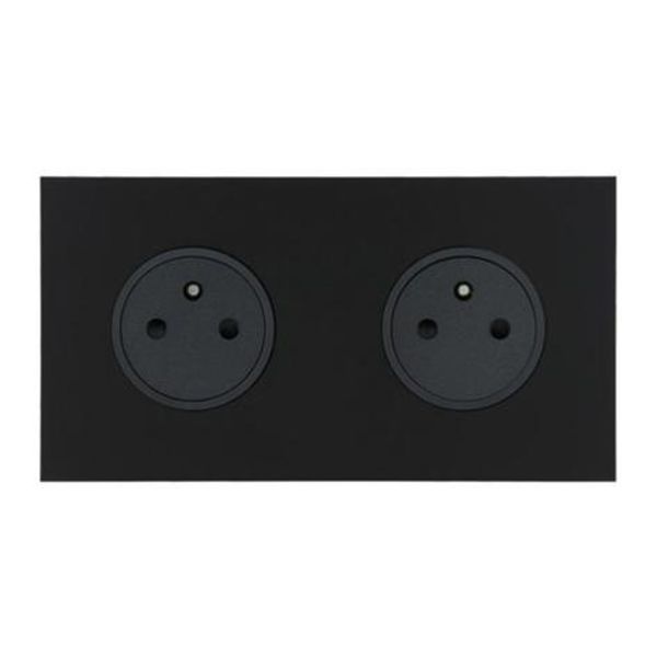 67832 Art d'Arnould univers Epure double power socket 2P+E 16A 250V - matt black image 1