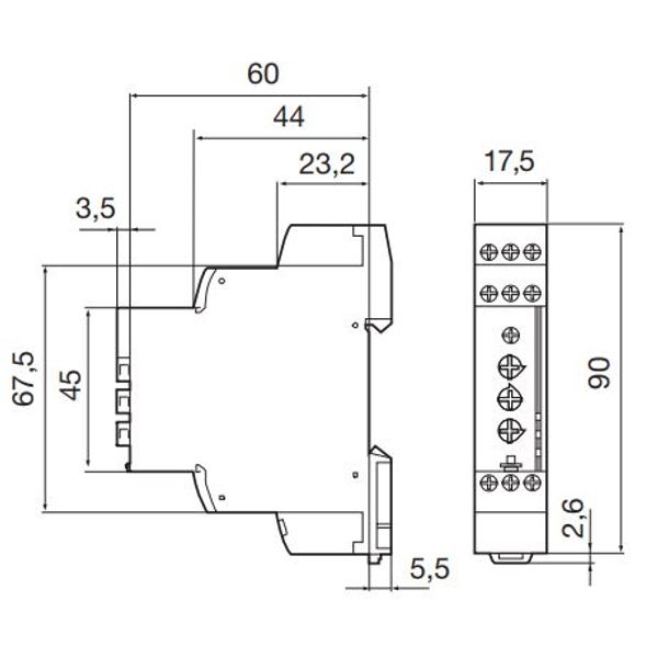 Three-phase network monitor AC 3x208...3x480V, 5A, 1 changeover contact, asymmetry 5-15% image 2