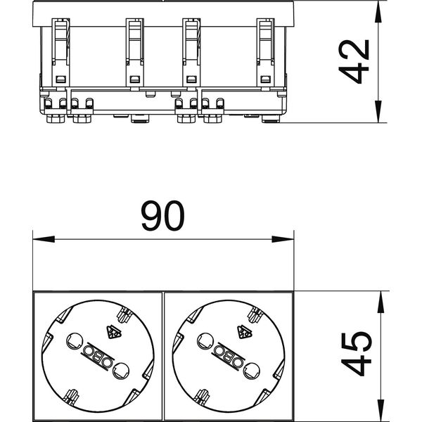 STD-D3 SWGR2 Socket 33°, double protective contact 250V, 10/16A image 2