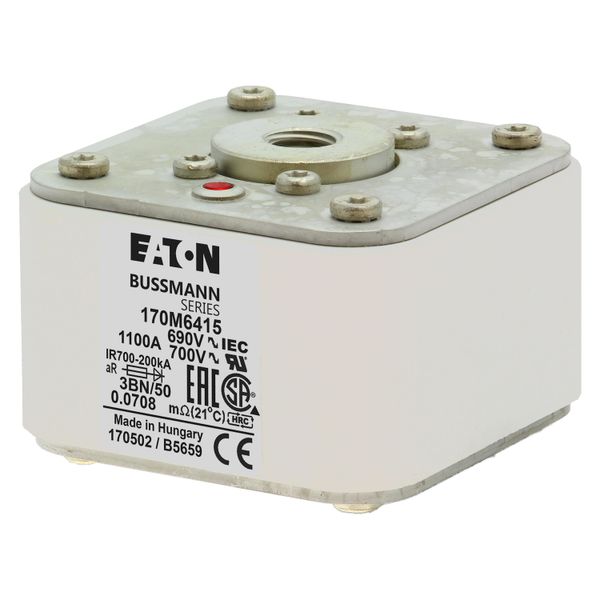 Fuse-link, high speed, 1100 A, AC 690 V, size 3, aR, IEC, UL, single indicator image 8