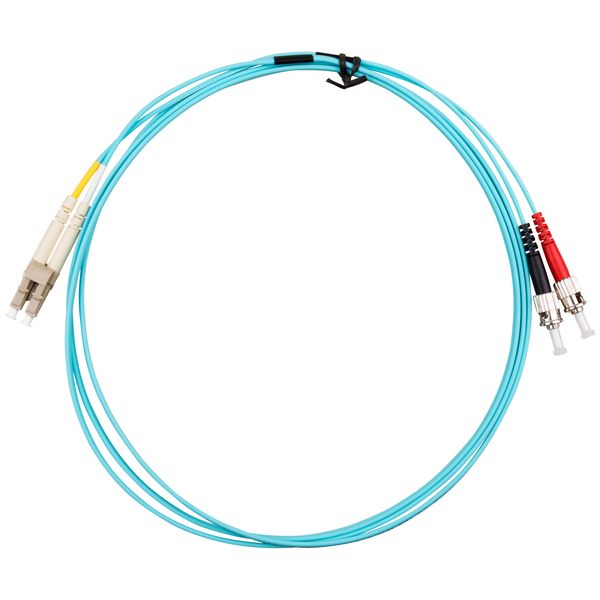 FO Patchcord Duplex LC/ST, 50/125æm OM3, LS0H-3, aqua, 10.0m image 1