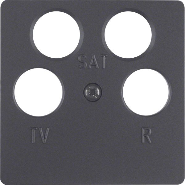 Central plate for aerial soc. 4hole (Ankaro), com-tech, ant., matt image 1