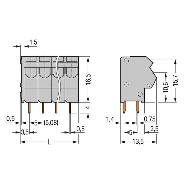 PCB terminal block 2.5 mm² Pin spacing 5/5.08 mm light green image 2