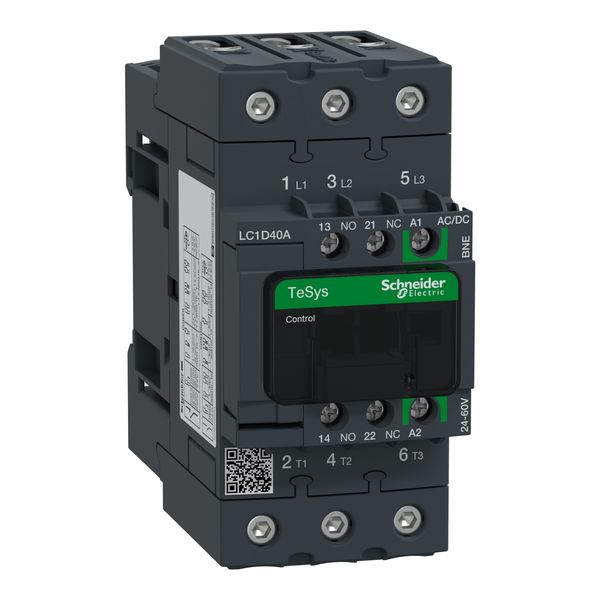 TeSys Deca contactor 3P 40A AC-3/AC-3e up to 440V coil 24-60V AC/DC EverLink image 5