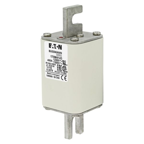 Fuse-link, high speed, 400 A, AC 1250 V, size 1, 53 x 66 x 138 mm, aR, DIN, IEC, single indicator image 5