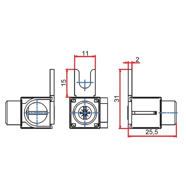 Connection Terminal, Fork, cross-wise, 6-50mmý, Short image 2