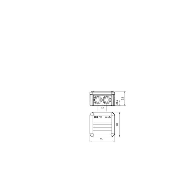 T 40 KL Junction box with terminal strip + entries 90x90x52 image 2