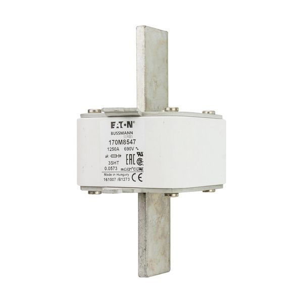 Fuse-link, high speed, 1250 A, AC 690 V, size 3, 76 x 76 x 150 mm, aR, IEC, single indicator image 5