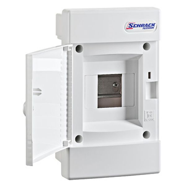 Flush-mounted distribution board 1-row 4MW, white door image 1