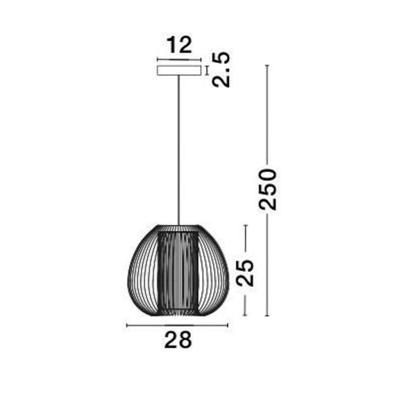 White Aluminium   LED E27 1x12 Watt 230 Volt   IP20 Bulb Excluded  D: 28 H1: 25 H2: 250 cm Adjustable height image 1