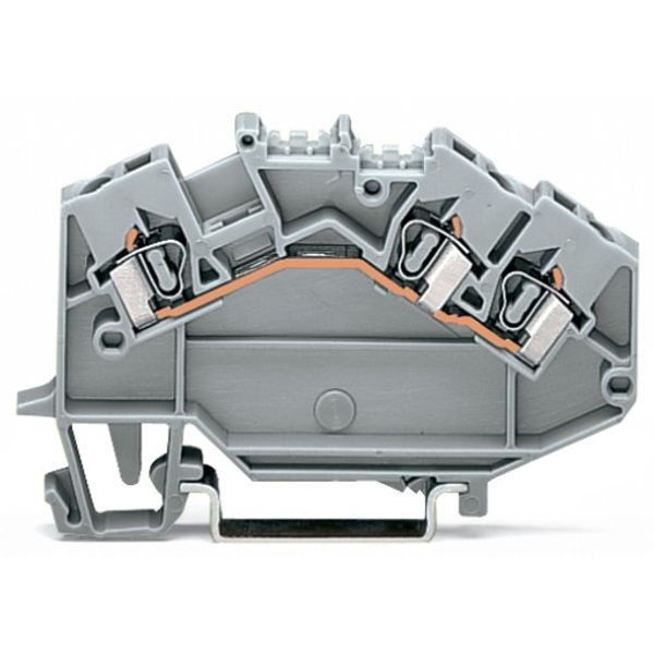 3-conductor through terminal block 2.5 mm² center marking gray image 2