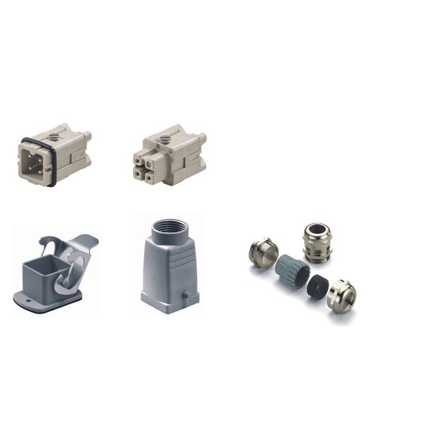 Industrial connectors (set), Series: HA, Screw connection, Size: 1, Nu image 1