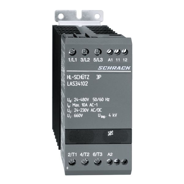 Solid state contactor 3-polig 10A/24-480VAC, 24-230VAC/DC image 1