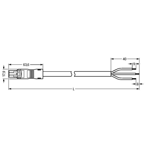 pre-assembled connecting cable Eca Socket/open-ended white image 5