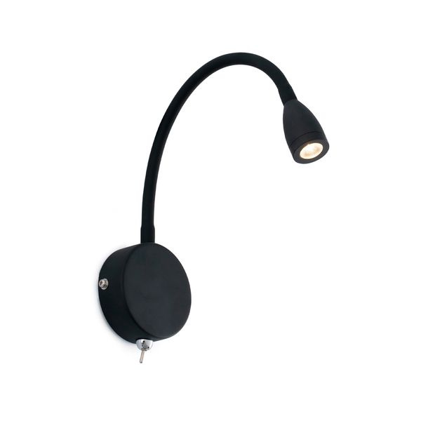 LOKE BLACK READER LAMP 3W 3000K image 1