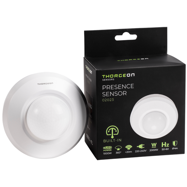 Presence Sensor White 20m 1000W IP44 THORGEON image 1