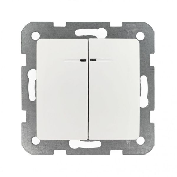 Linnera-Rollina Q C Illuminated Two Gang Switch White image 1